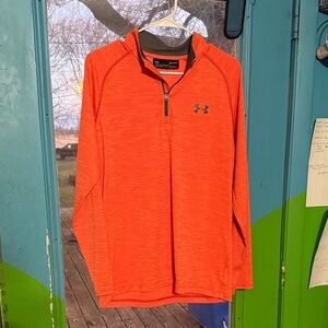 Under Armour Neon Orange Quarter-Zip Performance Pullover